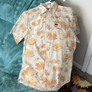 Gently used Howder brothers, short sleeve western style shirt with pearl snaps